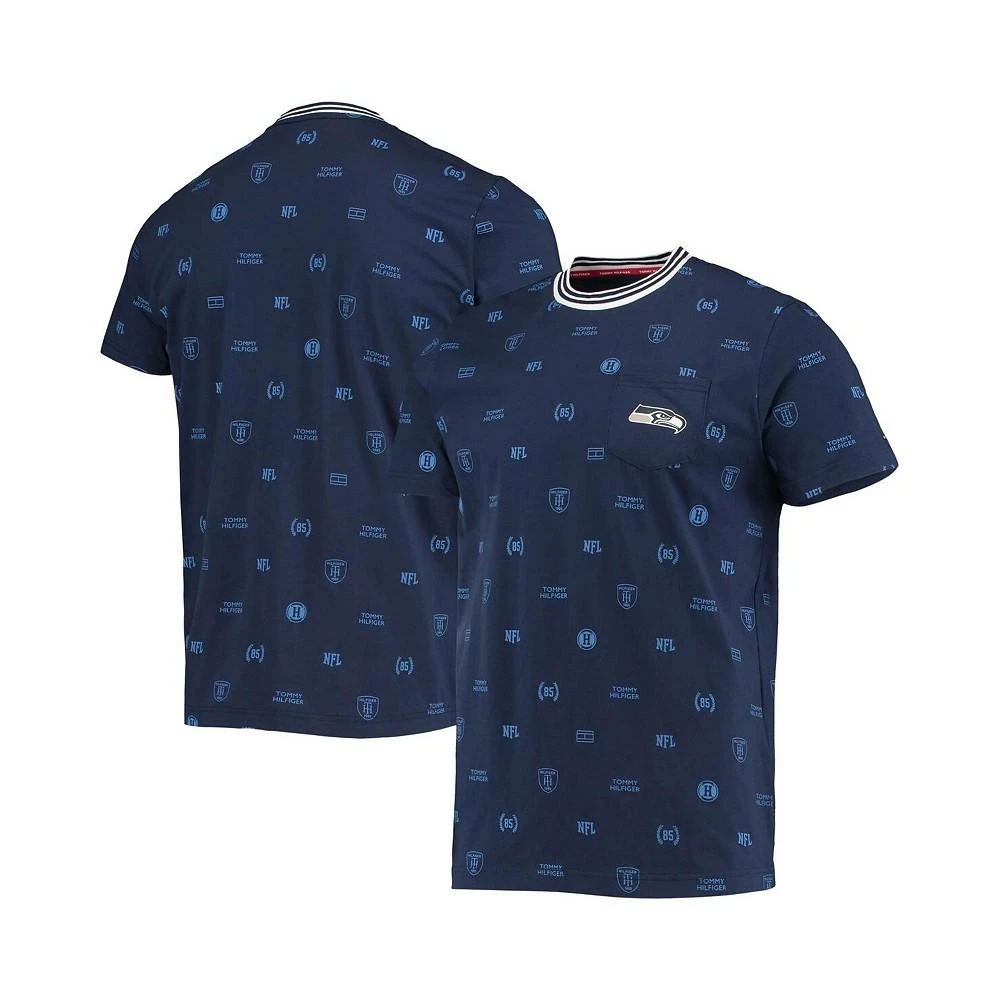 商品Tommy Hilfiger|Men's College Navy Seattle Seahawks Essential Pocket T-shirt,价格¥339,第1张图片