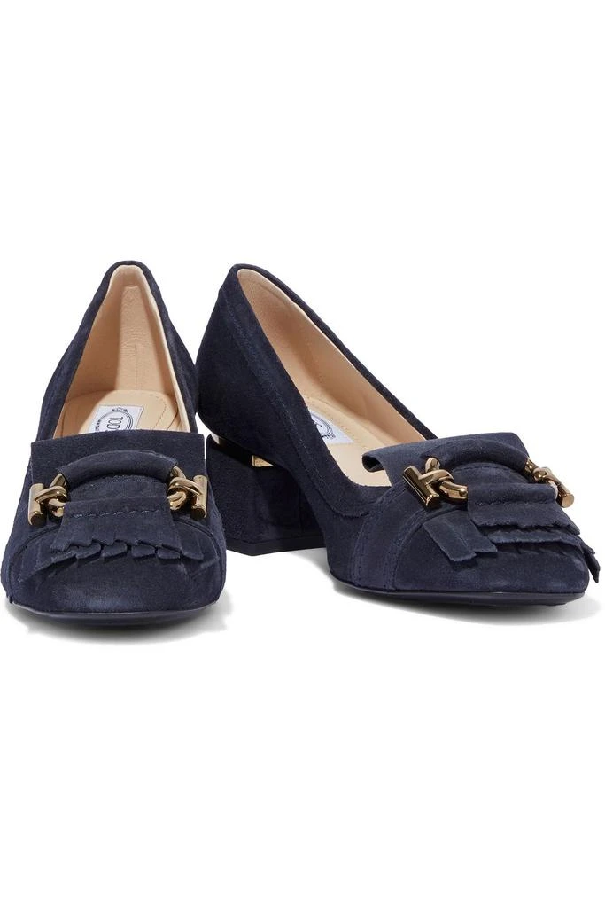 商品Tod's|T-Ring embellished fringed suede pumps,价格¥3392,第2张图片详细描述