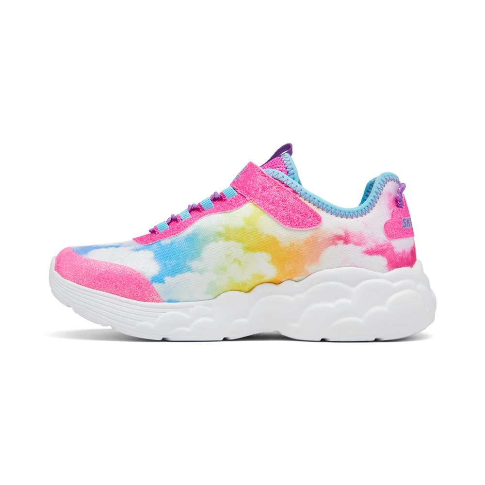 商品SKECHERS|Little Girls S Lights - Rainbow Racer Light-Up Adjustable Strap Closure Casual Sneakers from Finish Line,价格¥225,第3张图片详细描述