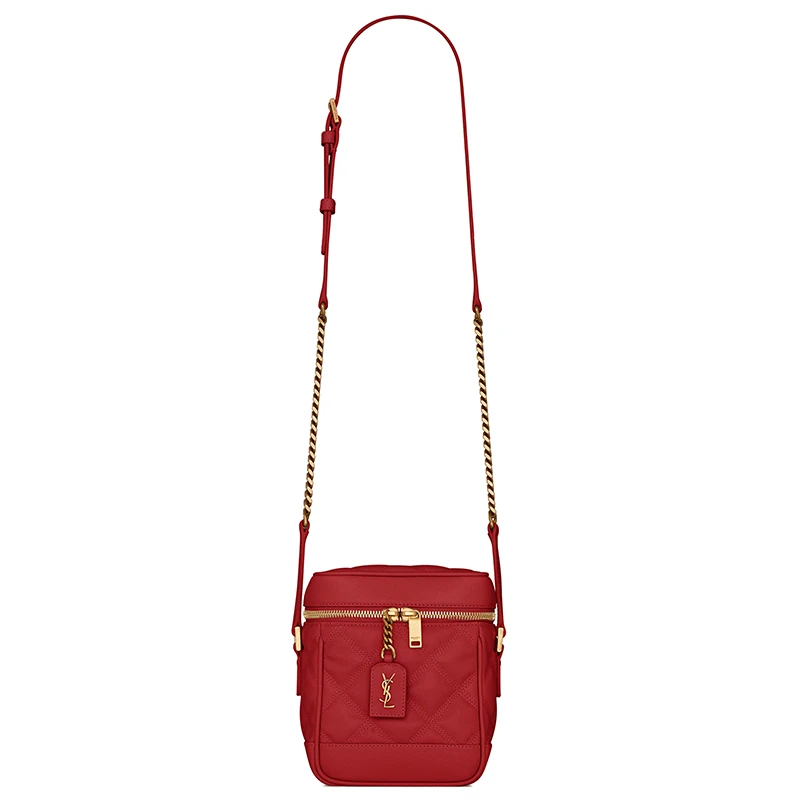 SAINT LAURENT PARIS/圣罗兰 YSL 初春新款VANITY 80'S系列女士浮雕纹小牛皮方形单肩斜挎包 商品