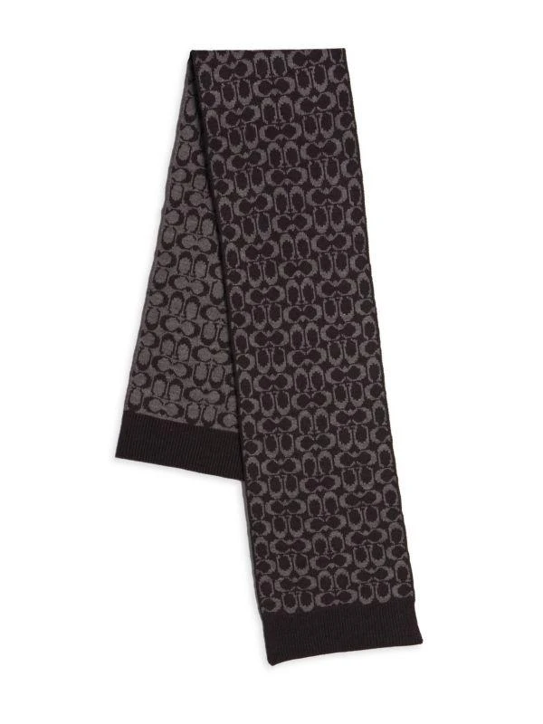 商品Coach|Monogram Wool Blend Scarf,价格¥651,第2张图片详细描述