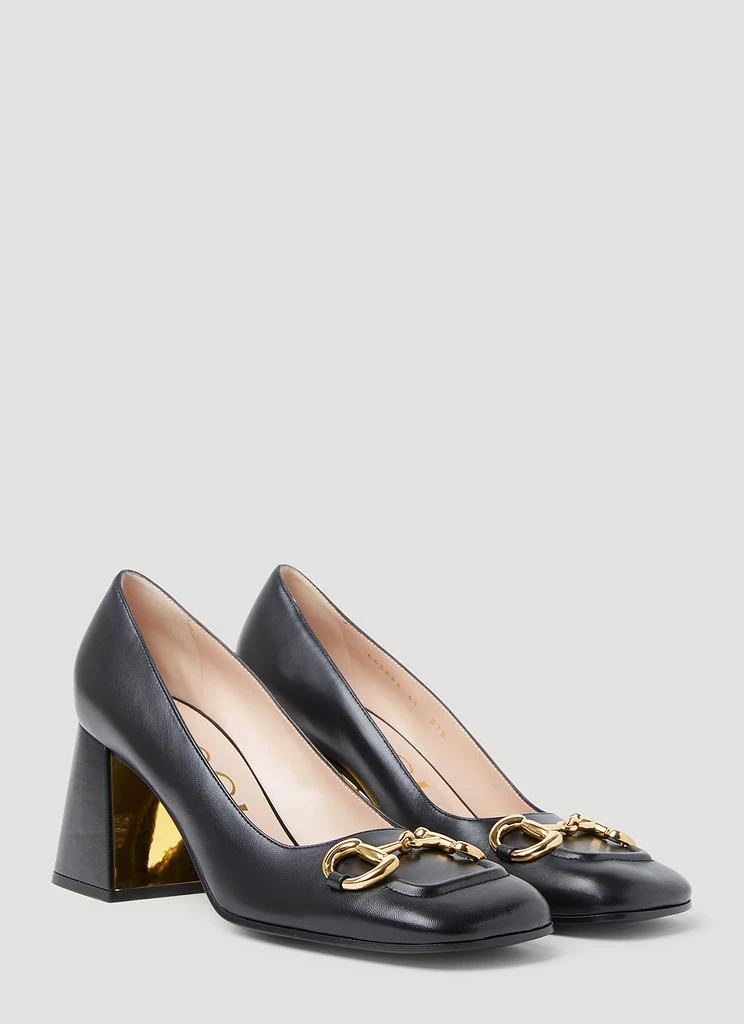 商品Gucci|Horsebit Mid-Heel Pumps,价格¥6105,第2张图片详细描述