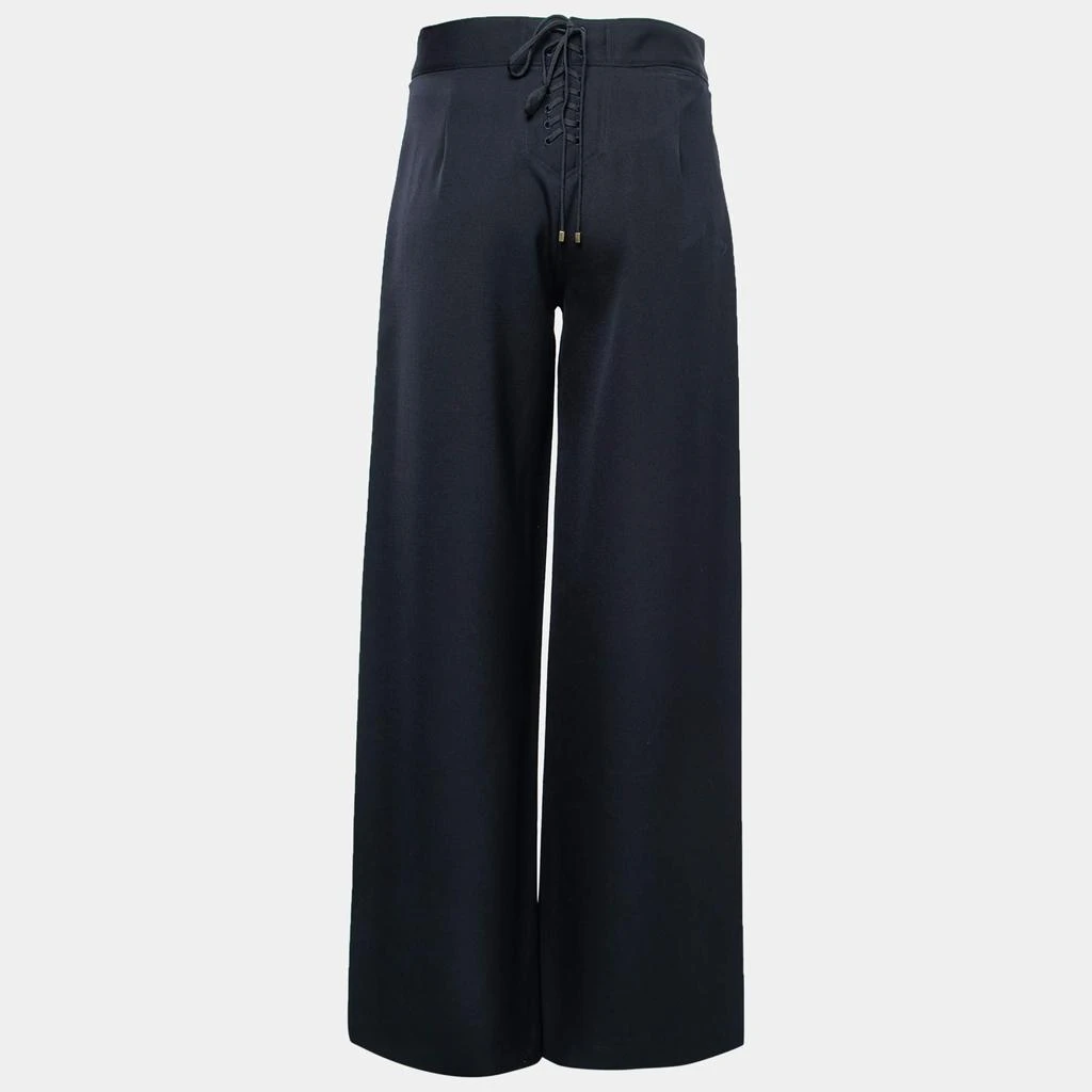 商品[二手商品] Ralph Lauren|Ralph Lauren Purple Label Navy Blue Wool Button Embellished Wide Leg Trouser M,价格¥962,第2张图片详细描述