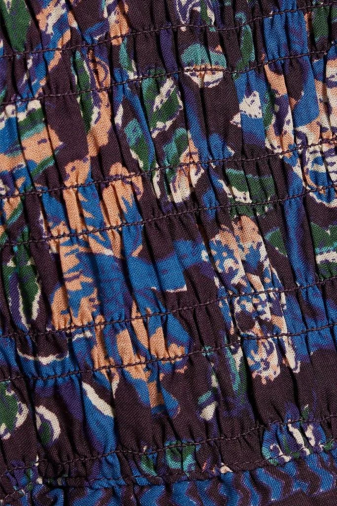 商品Sea|Noah shirred tiered floral-print cotton-voile midi dress,价格¥1450,第4张图片详细描述