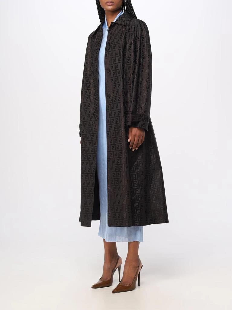 商品Fendi|Fendi trench coat in cotton blend with monogram pattern,价格¥26414,第4张图片详细描述