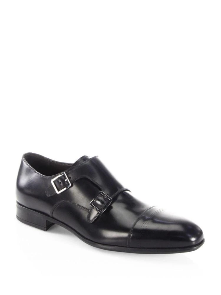 商品Salvatore Ferragamo|PF17 Leather Double Monk-Strap Oxfords,价格¥2878,第1张图片