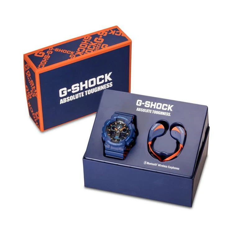 商品G-Shock|Men's Analog-Digital Blue & Orange Resin Strap Watch & Earbuds Gift Set 55mm, Created for Macy's,价格¥849,第3张图片详细描述