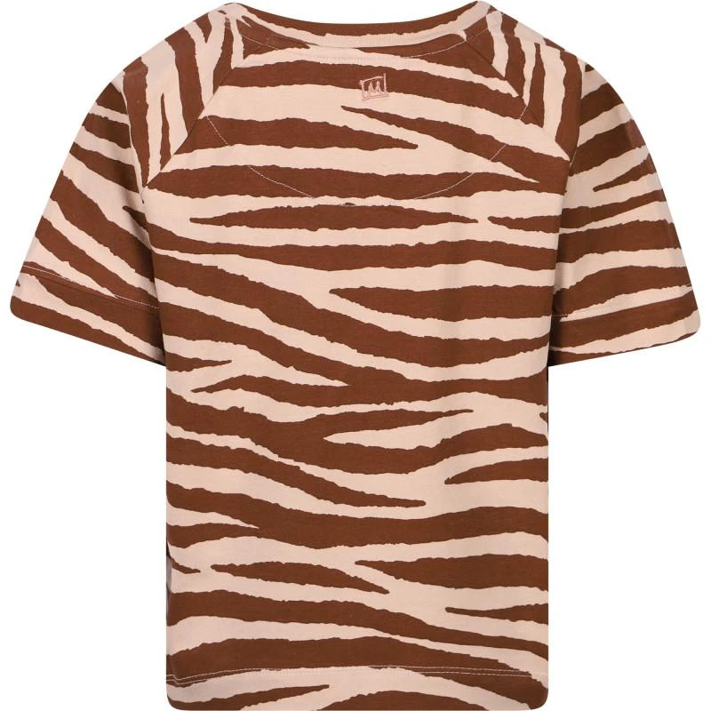 商品Munster|Zebra stripes cotton t shirt in brown and beige,价格¥340,第2张图片详细描述
