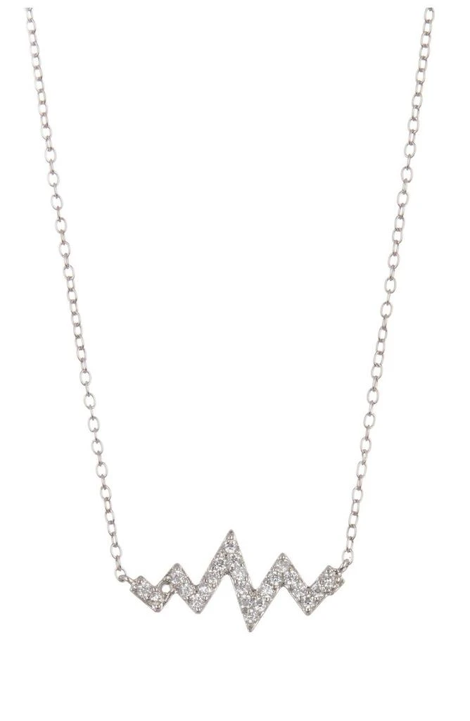 商品ADORNIA|Sterling Silver Swarovski Crystal Heartbeat Zigzag Necklace,价格¥150,第1张图片
