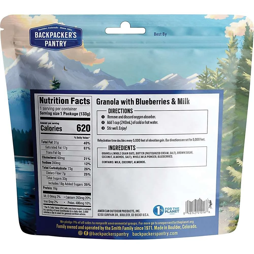 商品Backpackers Pantry|Backpacker's Pantry Granola With Milk & Blueberries,价格¥58,第2张图片详细描述