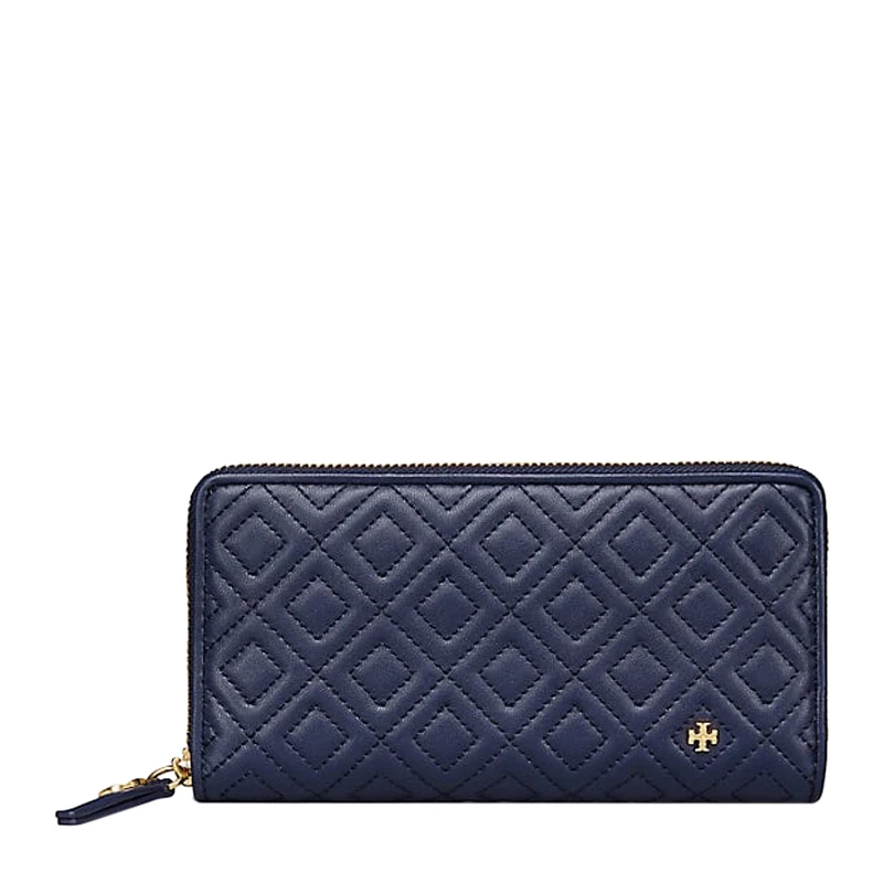 商品Tory Burch|TORY BURCH 女士Fleming系列女士海军蓝色皮革长款钱包 46542-403,价格¥1428,第1张图片