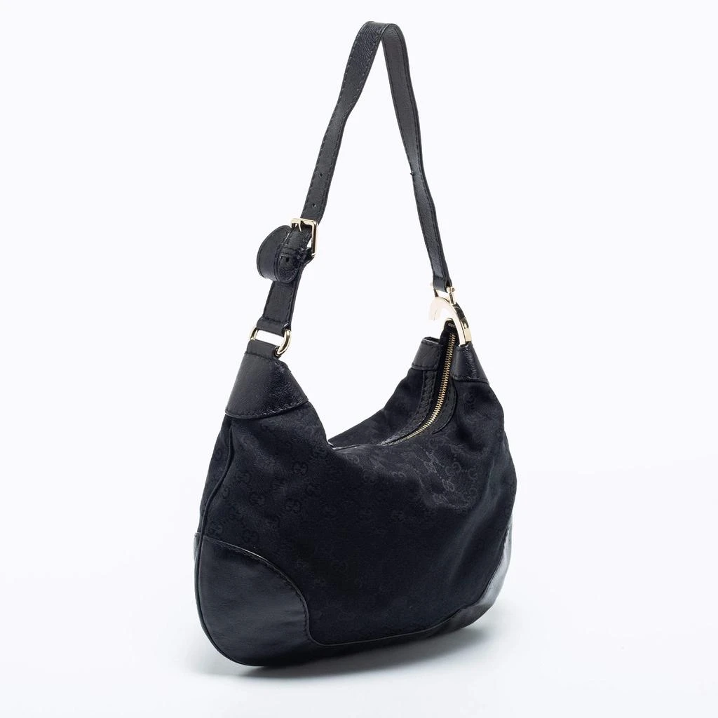 商品[二手商品] Gucci|Gucci Black GG Canvas And Leather Charlotte Hobo,价格¥3415,第3张图片详细描述