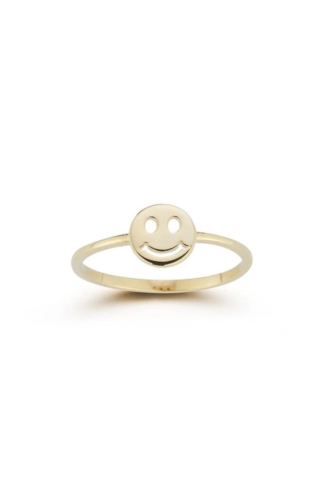 商品Ember Fine Jewelry|14K Gold Smiley Face Ring - Size 8,价格¥1308,第1张图片
