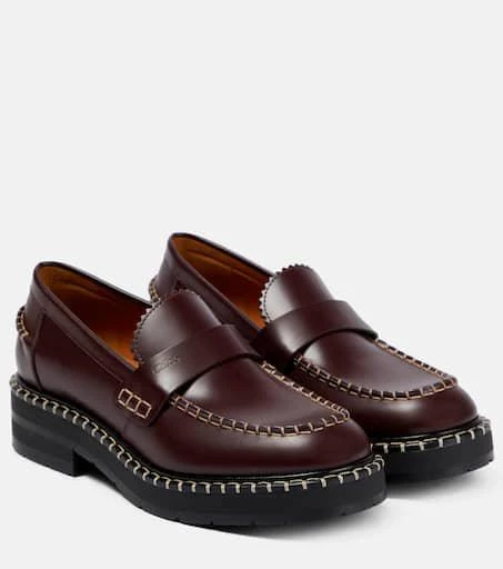 商品Chloé|Noua锁缝皮革乐福鞋,价格¥4322,第1张图片