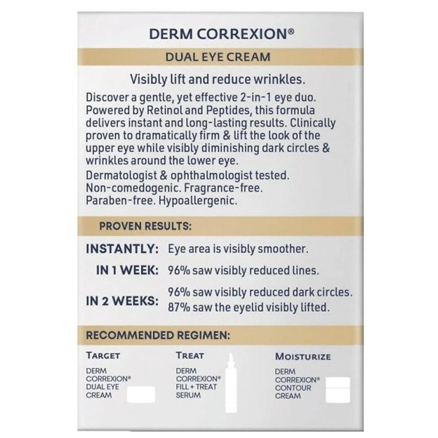Derm Correxion Dual Eye Cream Advanced Retinol & Peptides Fragrance-Free 商品