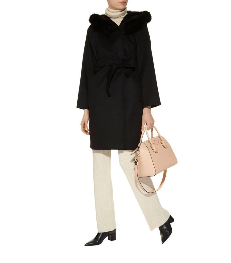 商品Max Mara|Mango Fur Trim Wrap Coat,价格¥10098,第5张图片详细描述