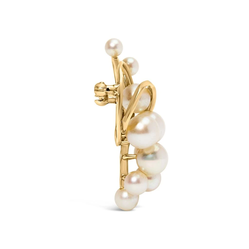 商品Haus of Brilliance|14K Yellow Gold Akoya Cultured Pearl Cluster Swirl Brooch Pin,价格¥8122,第3张图片详细描述