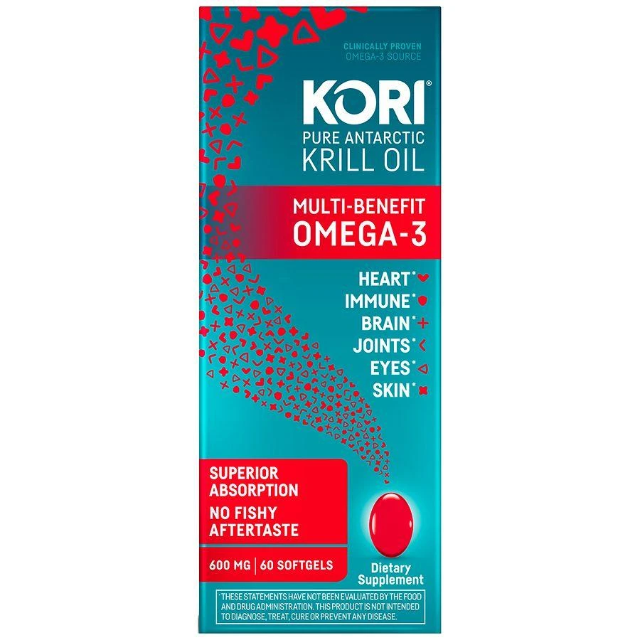 商品Kori|Pure Antarctic Krill Oil Multi-Benefit Omega-3 600mg Softgels,价格¥247,第1张图片