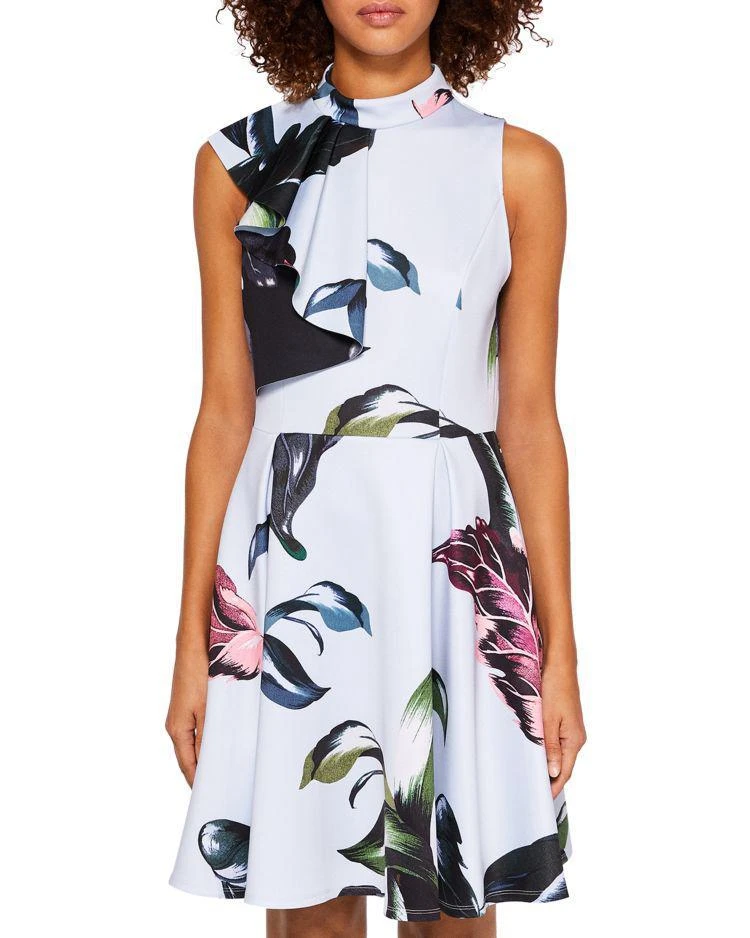商品Ted Baker London|Ted Baker Evvia Eden Ruffle-Front Skater Dress,价格¥1444,第3张图片详细描述