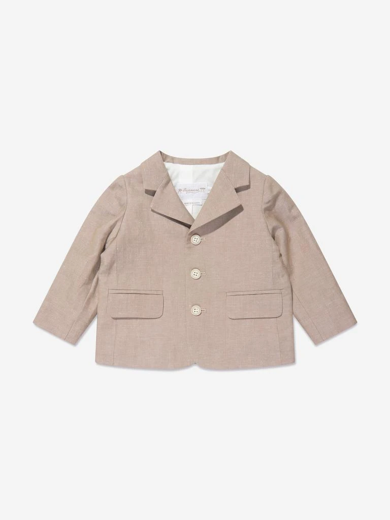 商品Bonpoint|Bonpoint Baby Boys Linen Leopold Blazer in Brown,价格¥1300,第1张图片