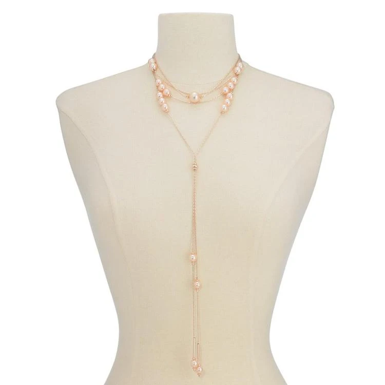 商品INC International|I.N.C. Rose Gold-Tone Imitation Pearl Multi-Strand Lariat Choker Necklace, 14" + 3" extender, Created for Macy's,价格¥81,第2张图片详细描述