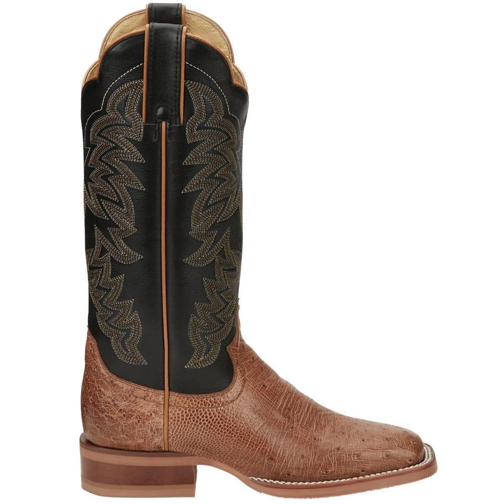 商品Justin Boots|Ralston Smooth Ostrich Square Toe Cowboy Boots,价格¥1713,第1张图片