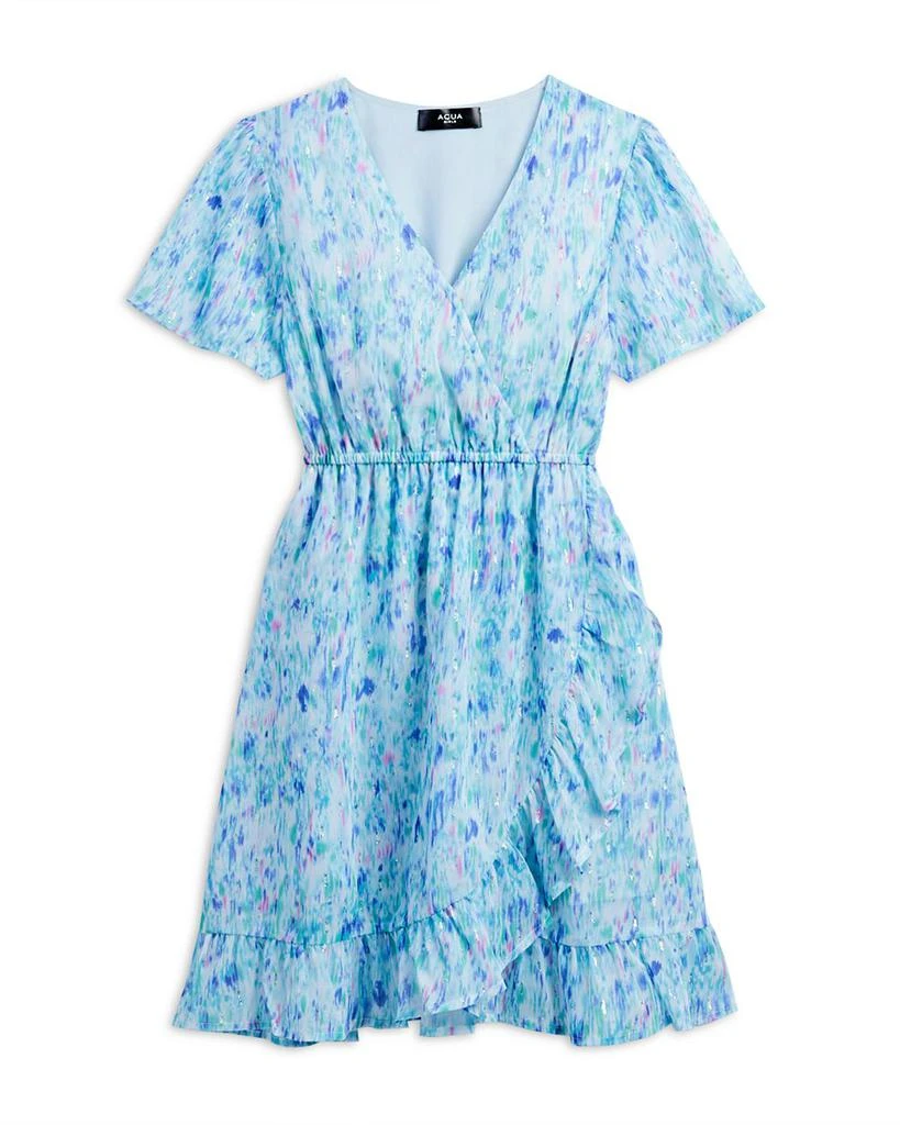 商品AQUA|Girls' Abstract Faux Wrap Dress, Little Kid, Big Kid - Exclusive,价格¥183,第1张图片