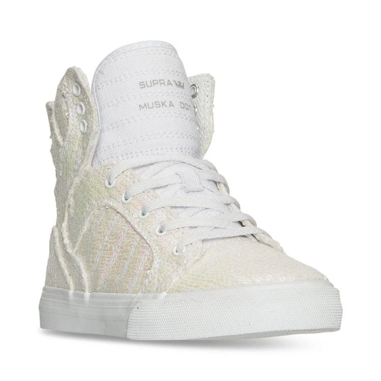 商品Supra|女童Supra Girls' Skytop Sequin High-Top Casual Sneakers from Finish Line,价格¥84,第1张图片