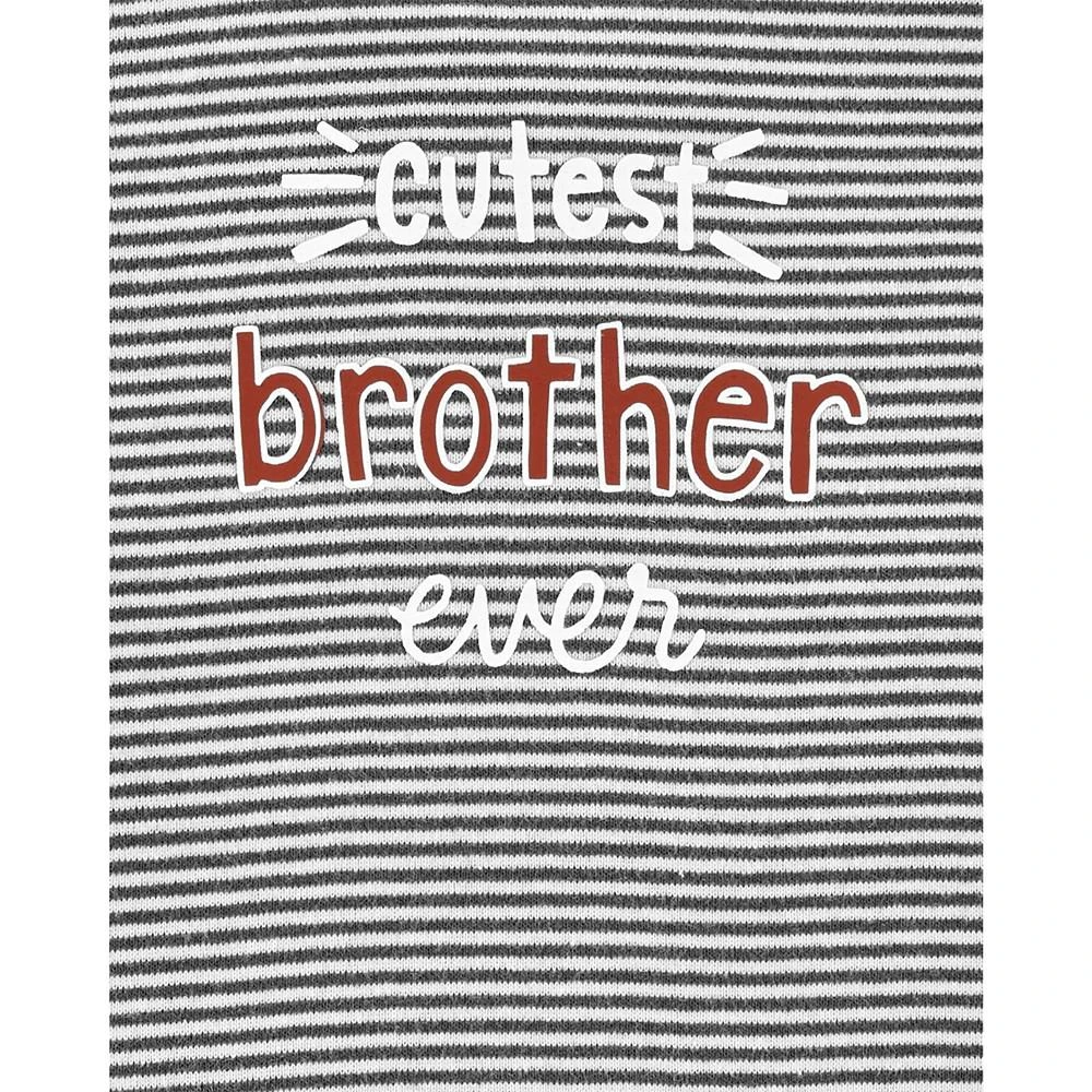 商品Carter's|Baby Boys Brother Collectible Long Sleeve Bodysuit,价格¥106,第2张图片详细描述