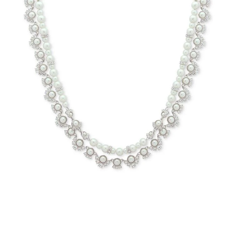 商品Givenchy|Silver-Tone Crystal & Imitation Pearl Double Row Collar Necklace,价格¥327,第1张图片