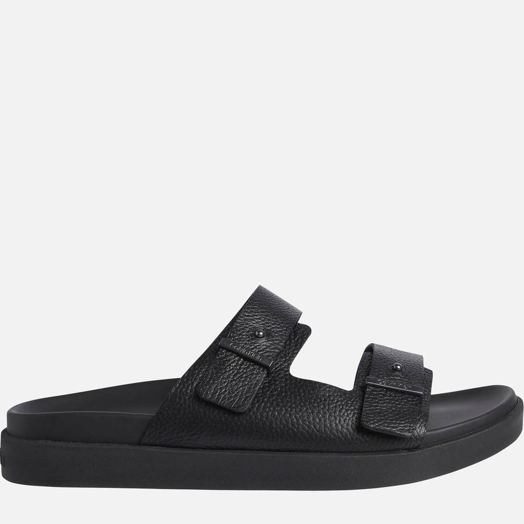 Calvin Klein Men's Leather Double Strap Sandals - CK Black商品第1张图片规格展示