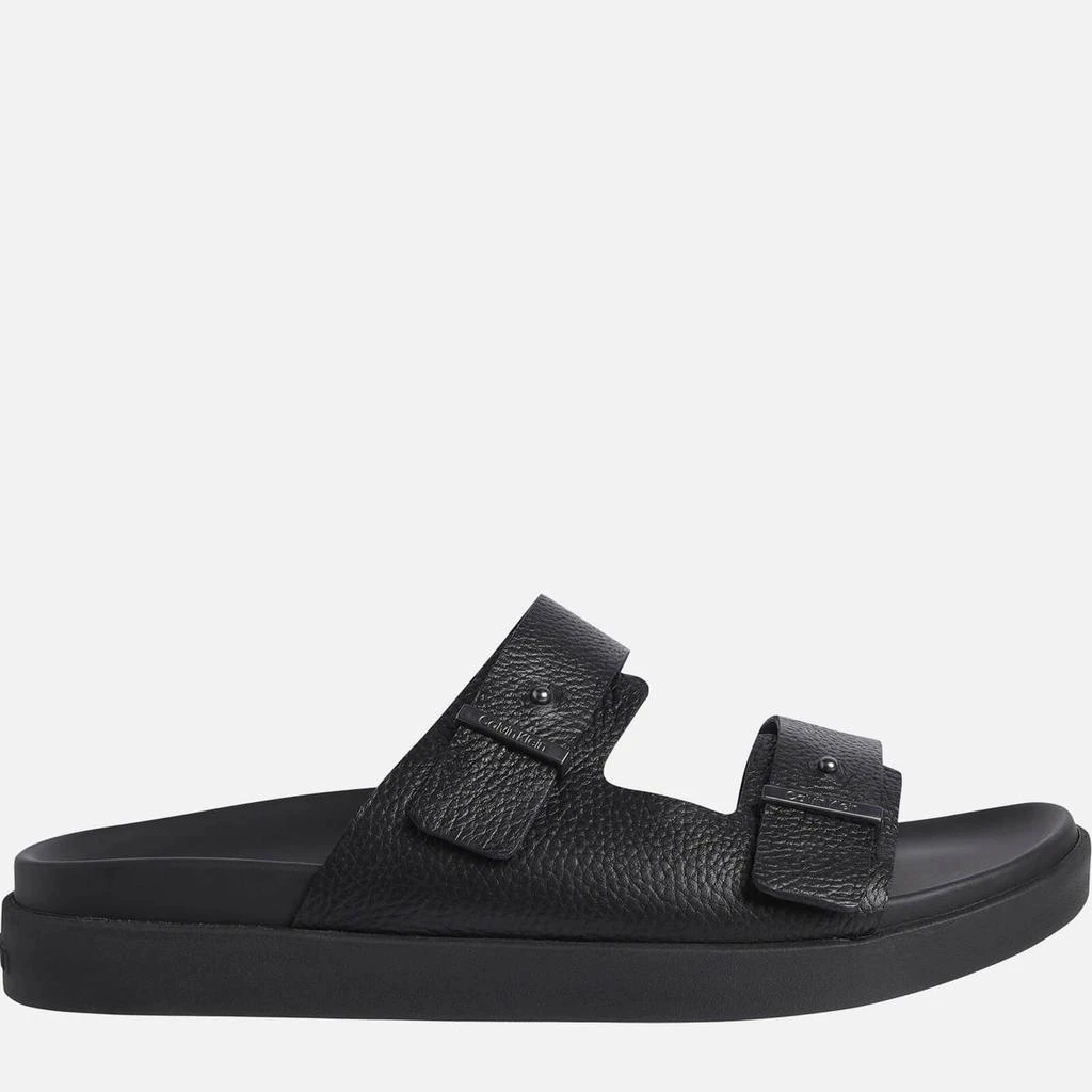 商品Calvin Klein|CALVIN KLEIN MEN'S LEATHER DOUBLE STRAP SANDALS - CK BLACK,价格¥382,第1张图片