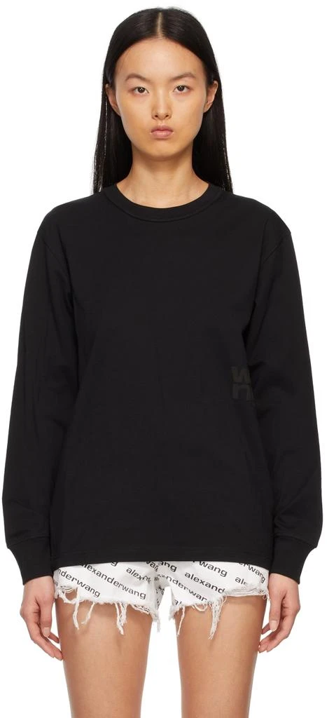 商品Alexander Wang|Black Puff Logo Jersey T-Shirt,价格¥588,第1张图片