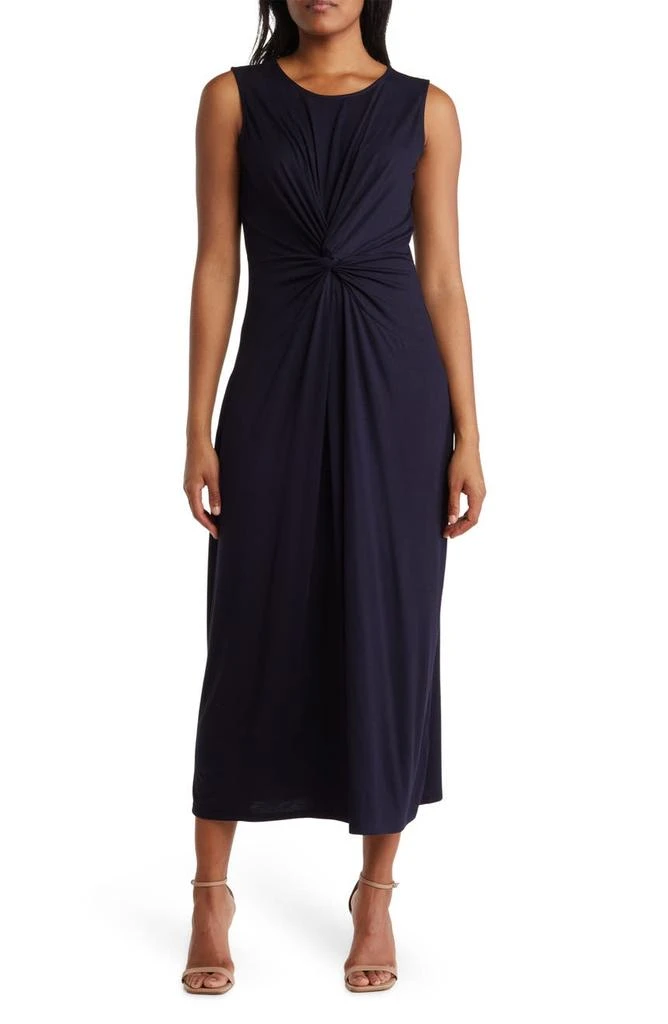 商品Tahari|Front Twist Crewneck Sleeveless Maxi Dress,价格¥188,第1张图片