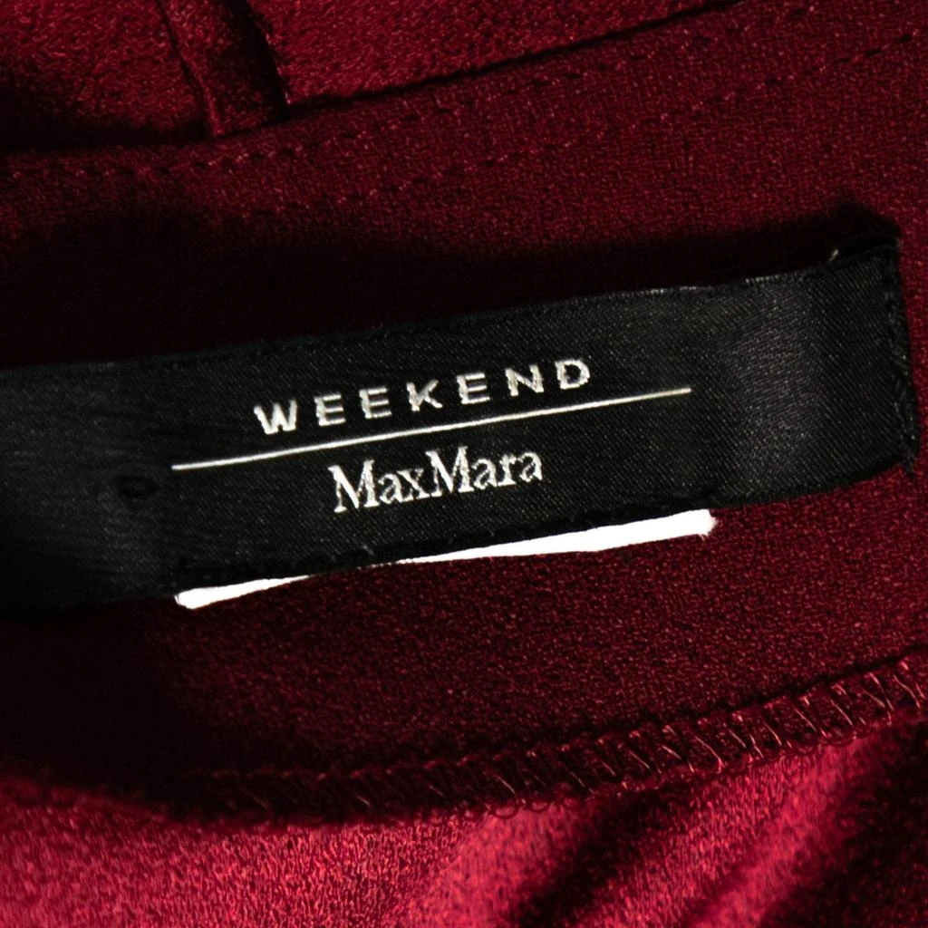 商品[二手商品] Weekend Max Mara|Weekend Max Mara Burgundy Crepe Bow Tie Neck Pleated Dress M,价格¥1059,第5张图片详细描述