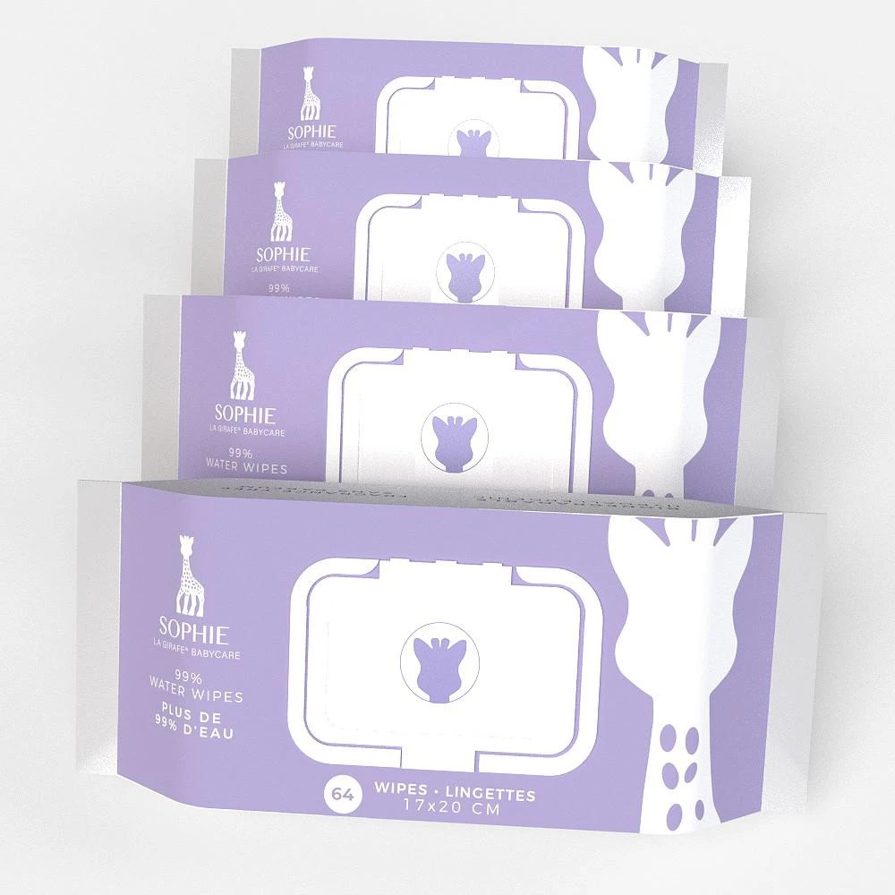 商品Sophie la Girafe Babycare|Water Wipes, 64 count-Case pack of 4,价格¥131,第2张图片详细描述
