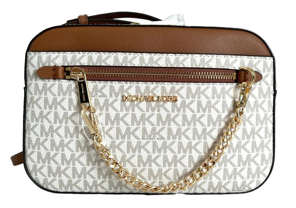 商品Michael Kors|Michael Kors Jet Set East West Chain Signature MK Crossbody Bag,价格¥1204,第1张图片