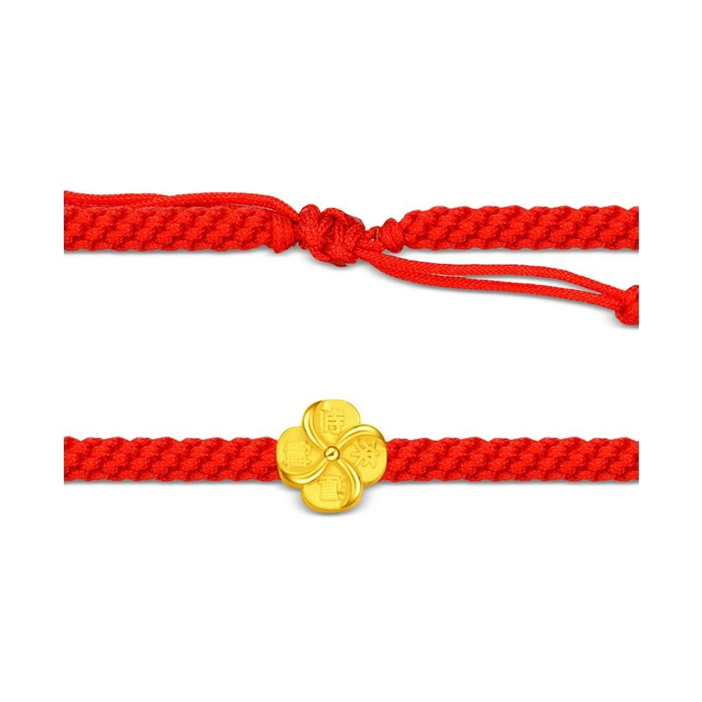 商品Chow Tai Fook|Lucky Symbol Woven Cotton Bolo Bracelet in 24k Gold,价格¥1594,第3张图片详细描述