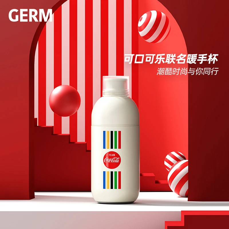 日本GERM格沵 可口可乐联名款暖手杯 保温杯 240ML (红/白色） 商品