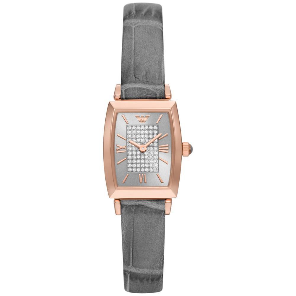 商品Emporio Armani|Women's Gray Leather Strap Watch 26mm,价格¥2280,第1张图片