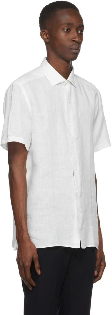 商品Zegna|White Linen Short Sleeve Shirt,价格¥1314,第2张图片详细描述