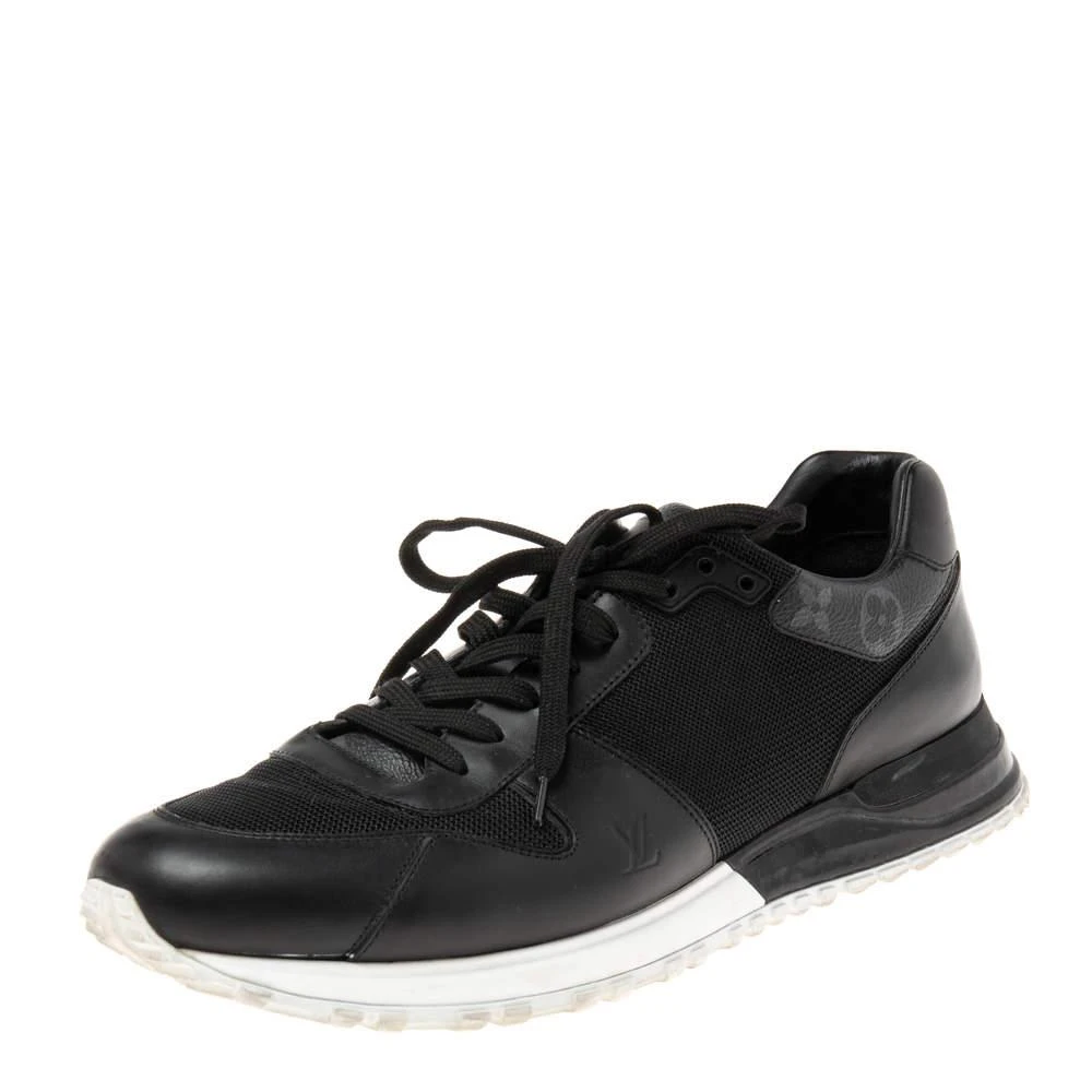 商品[二手商品] Louis Vuitton|Louis Vuitton Black Mesh And Monogram Canvas Run Away  Sneakers Size 45,价格¥4288,第1张图片