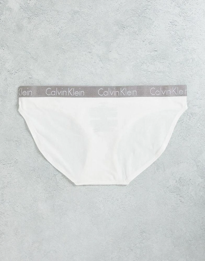 商品Calvin Klein|Calvin Klein Radiant Cotton bikini style brief 3 pack in teal, white and citrus yellow,价格¥252,第2张图片详细描述
