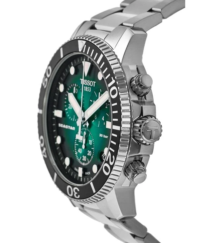 商品Tissot|Tissot Seastar 1000 Chronograph Green Dial Steel Men's Watch T120.417.11.091.01,价格¥3103,第2张图片详细描述