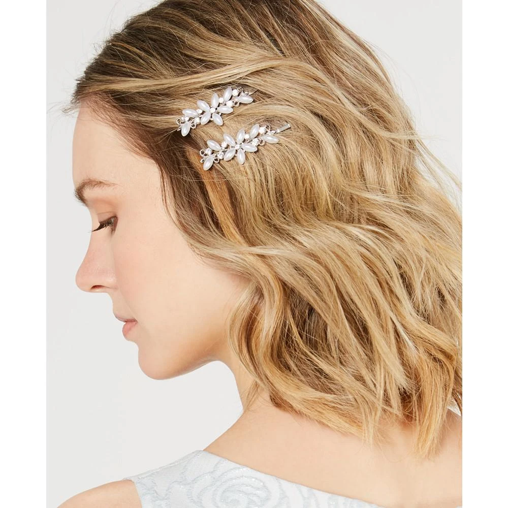 商品INC International|Silver-Tone Pearl Flower Bobby Pins, Set of 2, Created for Macy's,价格¥73,第2张图片详细描述