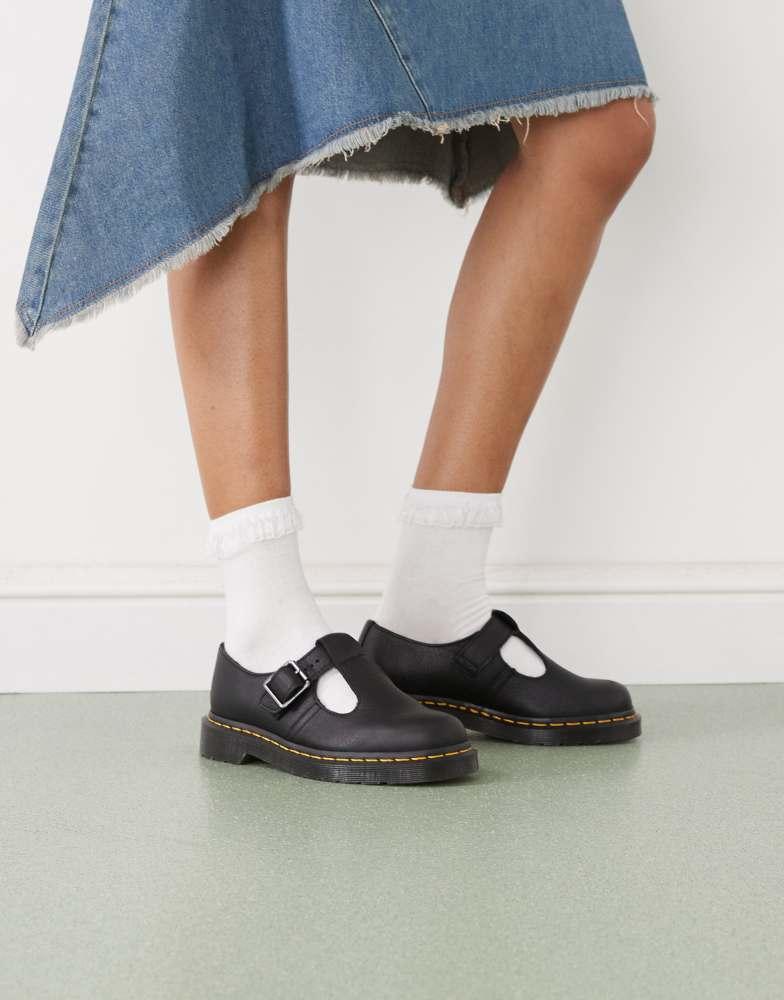 Shop Dr Martens Polley T-Bar Mary Jane in black on Sale at