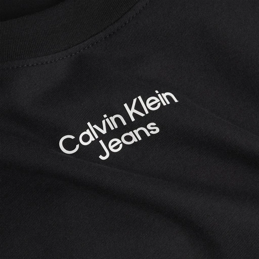 商品Calvin Klein|Calvin Klein Jeans Men's Stacked Logo T-Shirt - Black,价格¥210,第3张图片详细描述