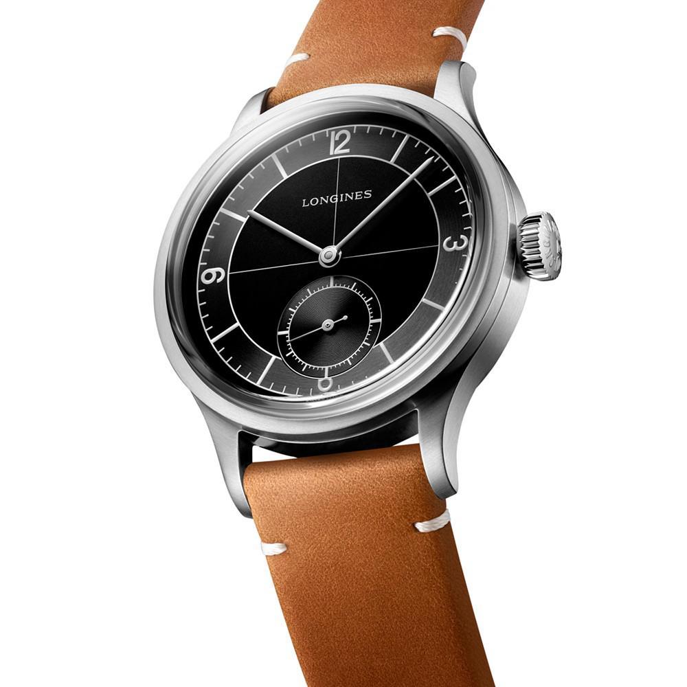 商品Longines|Women's Swiss Automatic Heritage Classic Brown Leather Strap Watch 39mm,价格¥16960,第4张图片详细描述