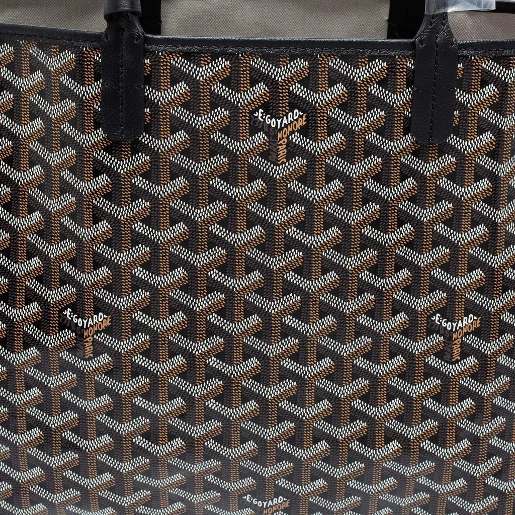 商品Goyard|Goyard Black Goyardine Coated Canvas and Leather Saint Louis PM Tote,价格¥20406,第5张图片详细描述