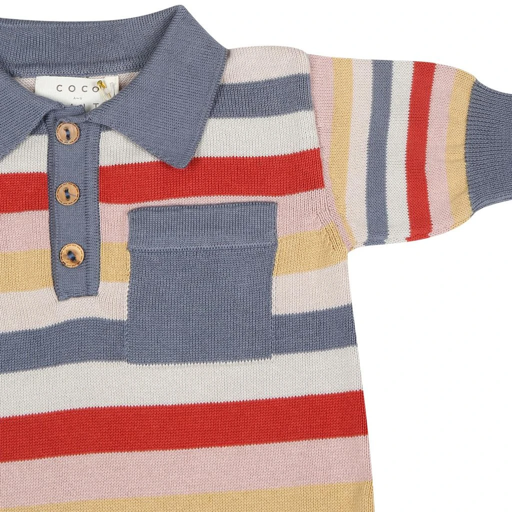 商品Coco Au Lait|Multicolor Romper For Baby Boy With Striped Pattern,价格¥1081,第3张图片详细描述